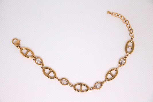 Bracelet maille marine strass - MILA