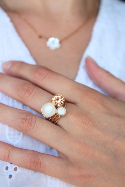 Bague cristaux blanc - LAYA