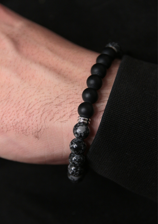 Bracelet pierres naturelles Larvikite homme - NOAH