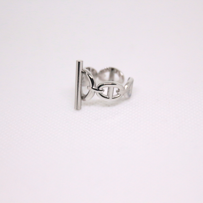 Bague maille marine argentée - MARINA