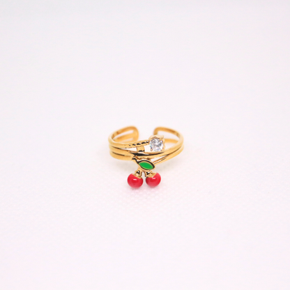 Bague cerise dorée - CHERRY