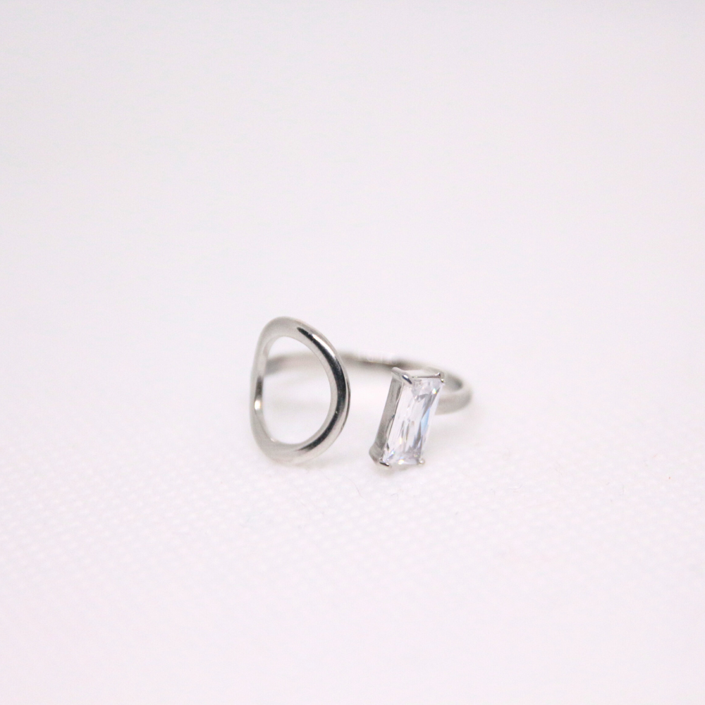Bague ouverte strass argentée - OPHELIE
