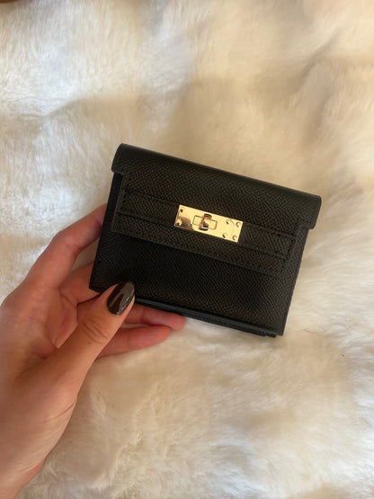 Porte carte noir simili cuir