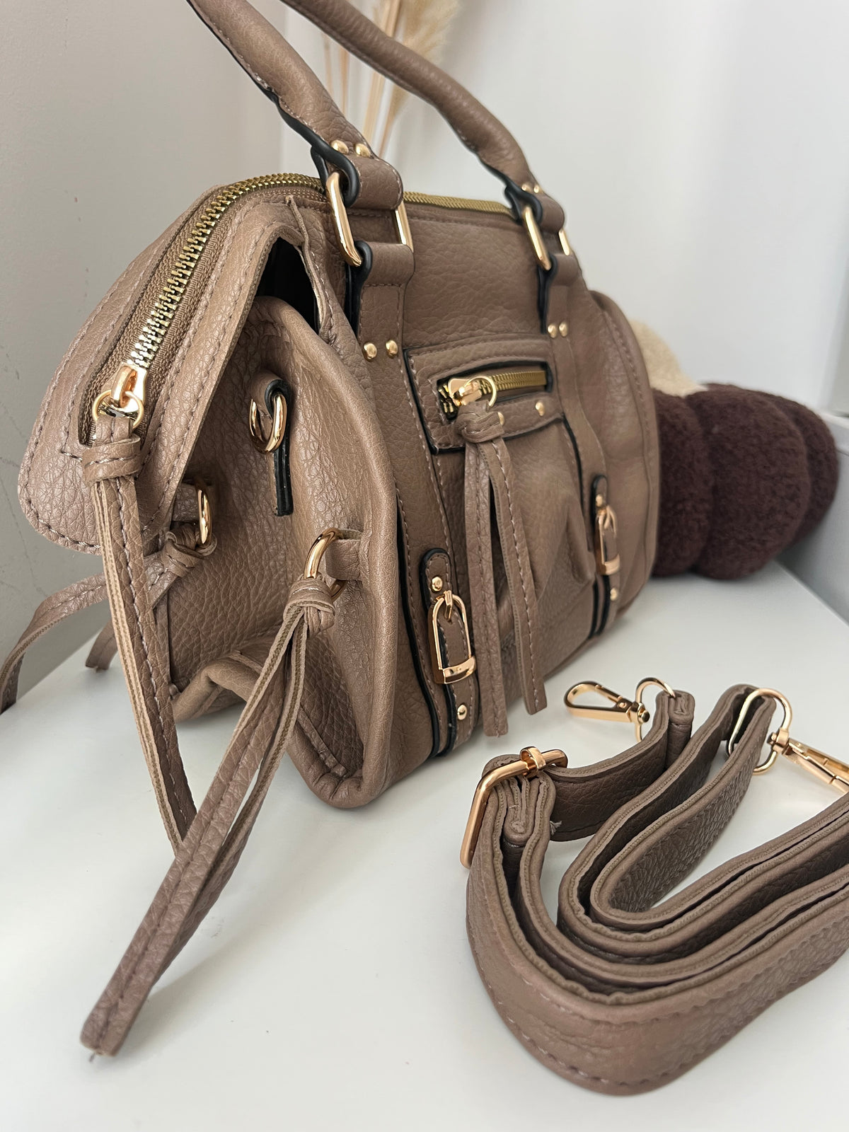 Sac bandoulière taupe - NAYA