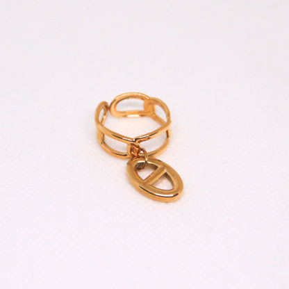 Bague breloque marine dorée - LYNA