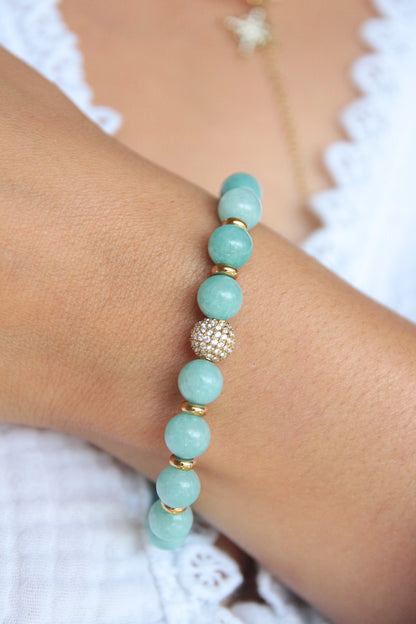 Bracelet pierres naturelles - AIGUE MARINE