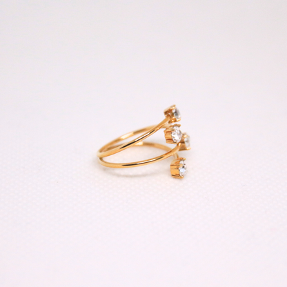 Bague multi strass dorée - LOU