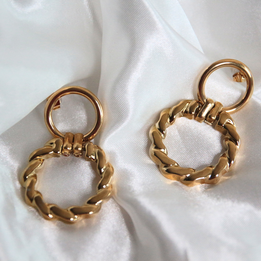 Boucles d'oreilles double anneau - GABRIELLE