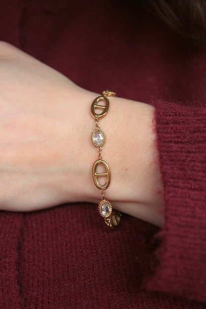 Bracelet maille marine strass - MILA
