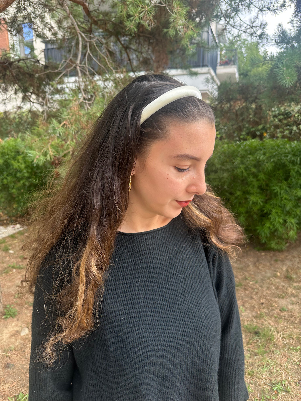 Serre-tête satin - BLANC