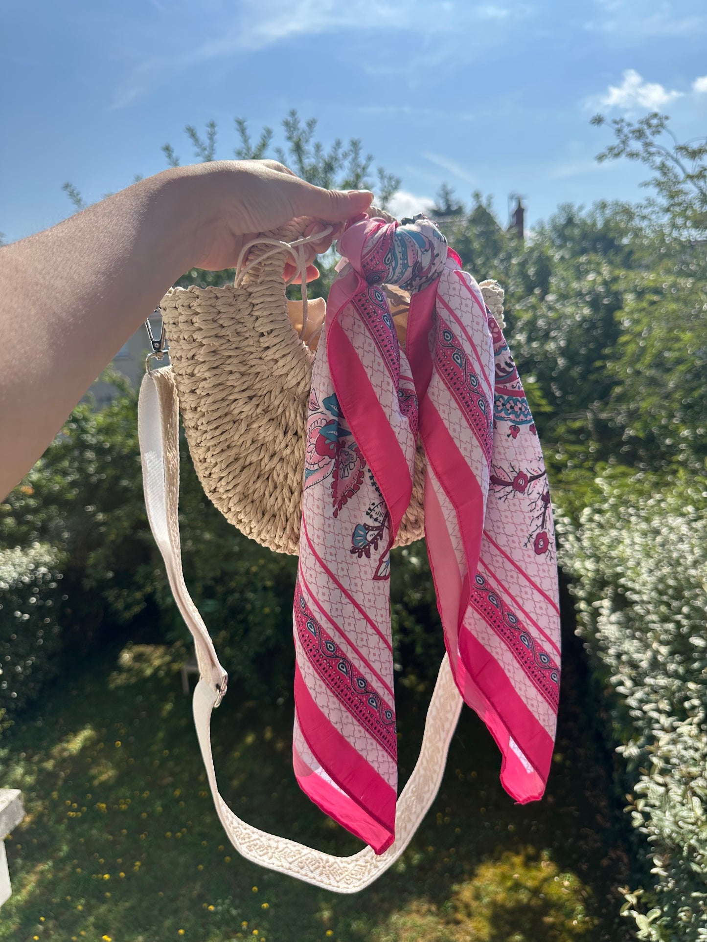 Foulard touché soie rose