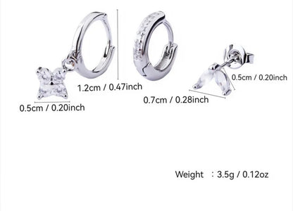 Composition piercings oreille - ARGENTÉ