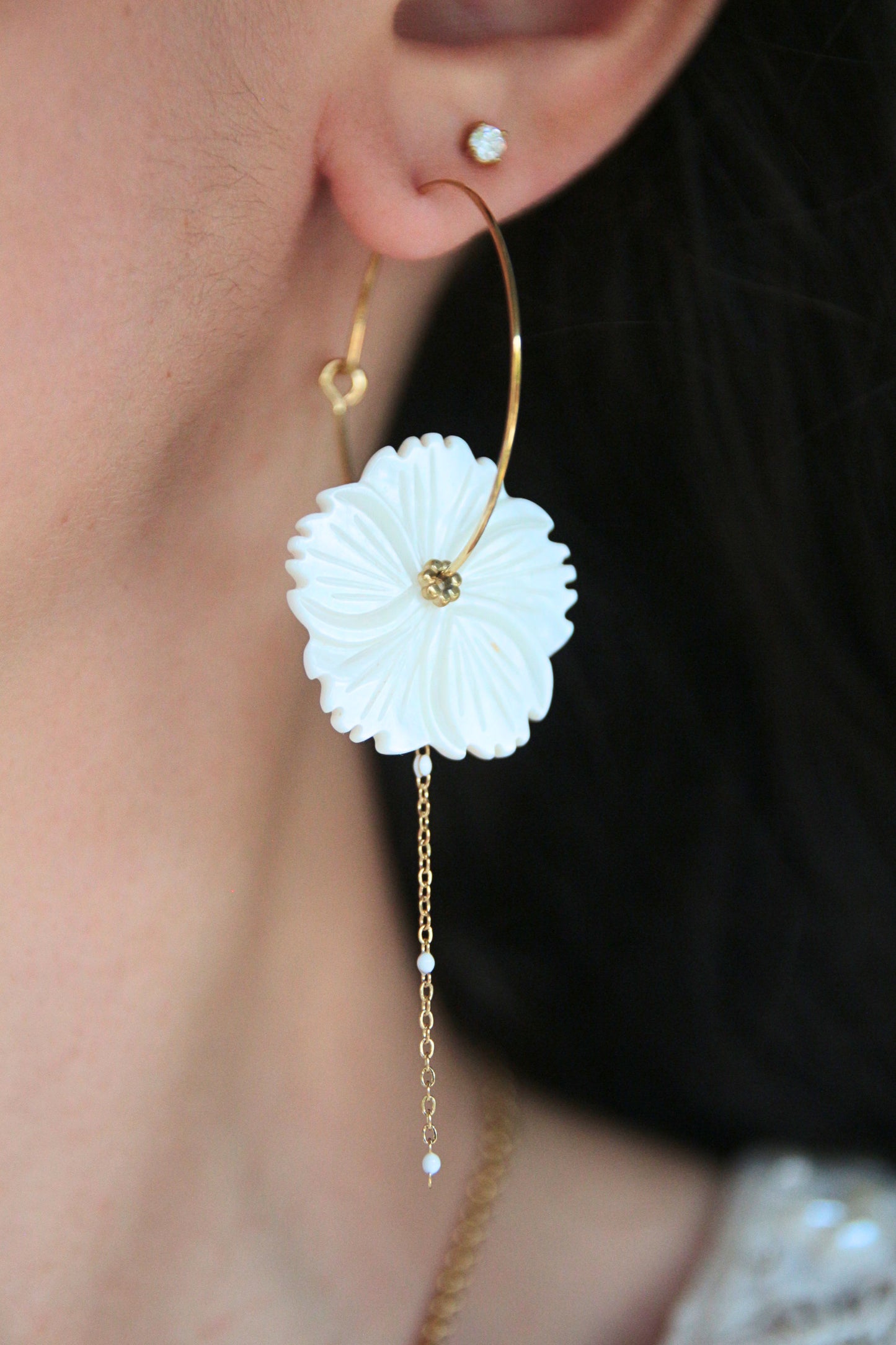 Boucles d'oreilles pendante fleur - CAPRI