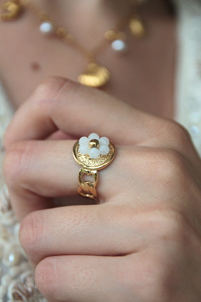 Bague fleur perles - KARA