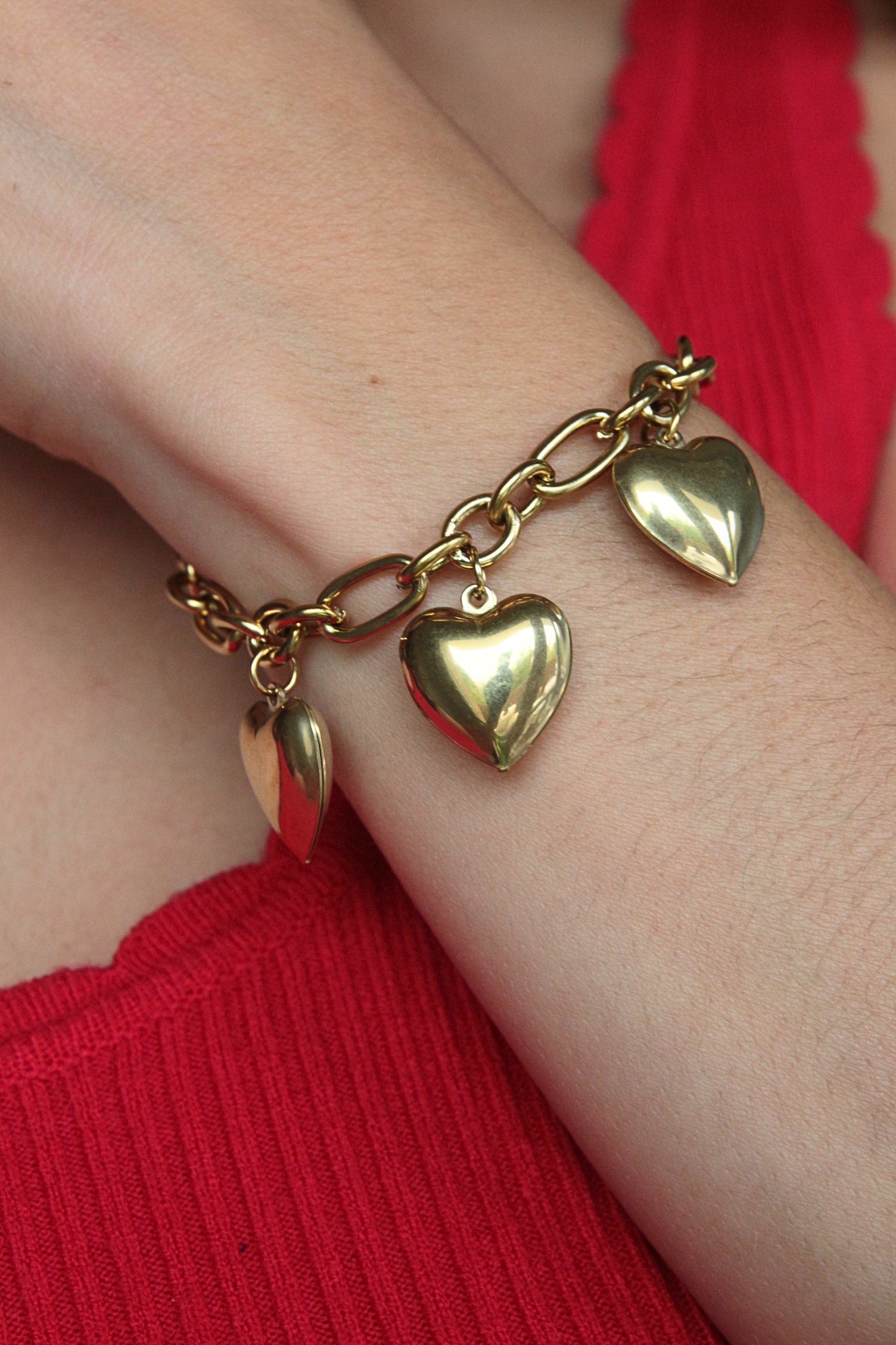 Bracelet breloques cœurs - AMOR