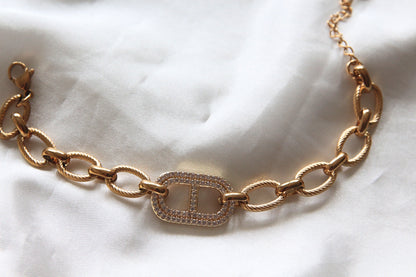 Bracelet maille marine strass - LIVIA