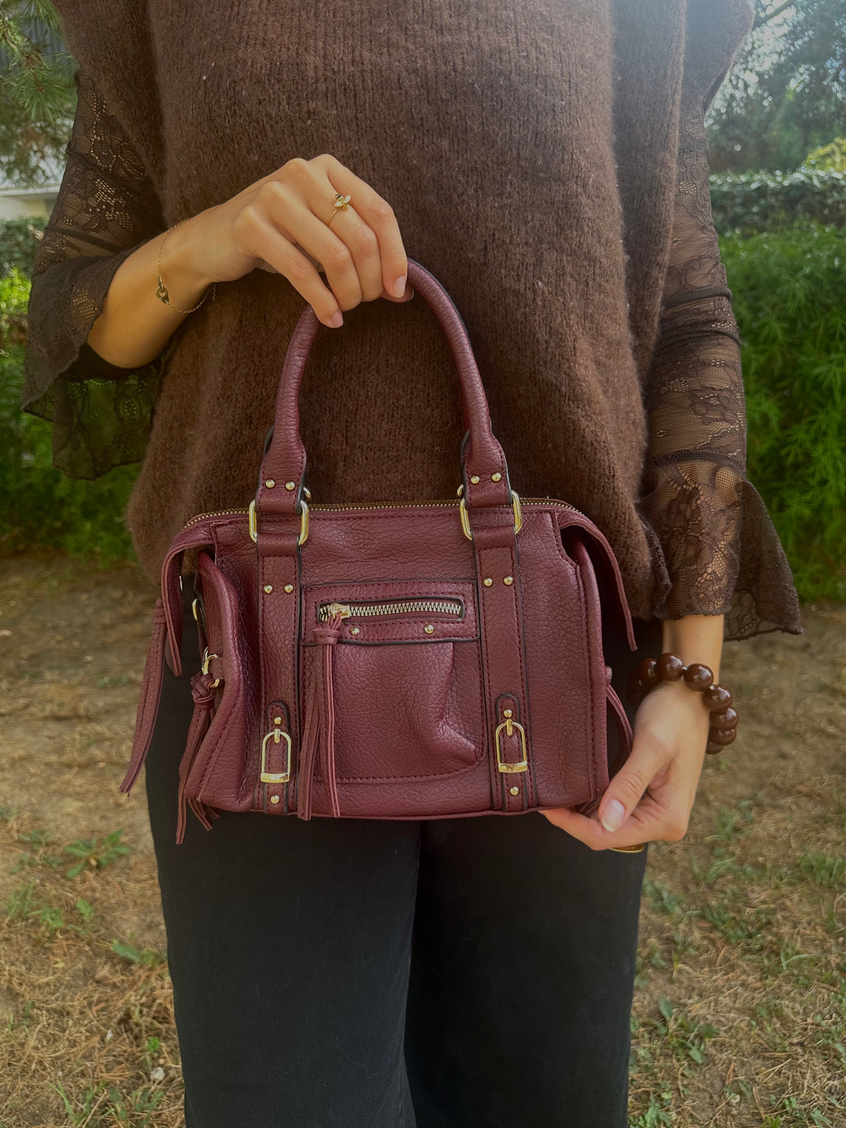 Sac bandoulière burgundy - NAYA