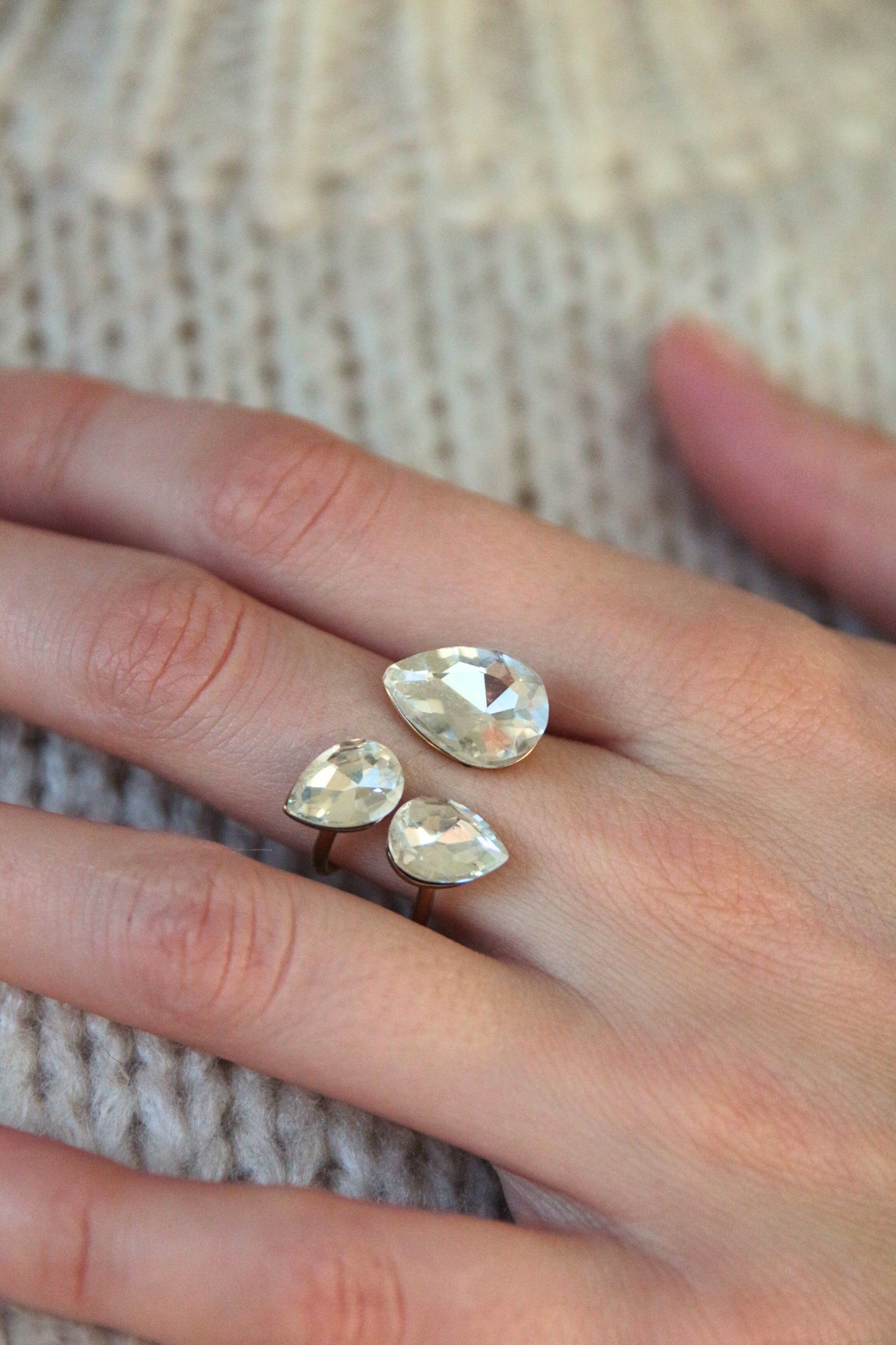 Bague strass blanche - SHINY