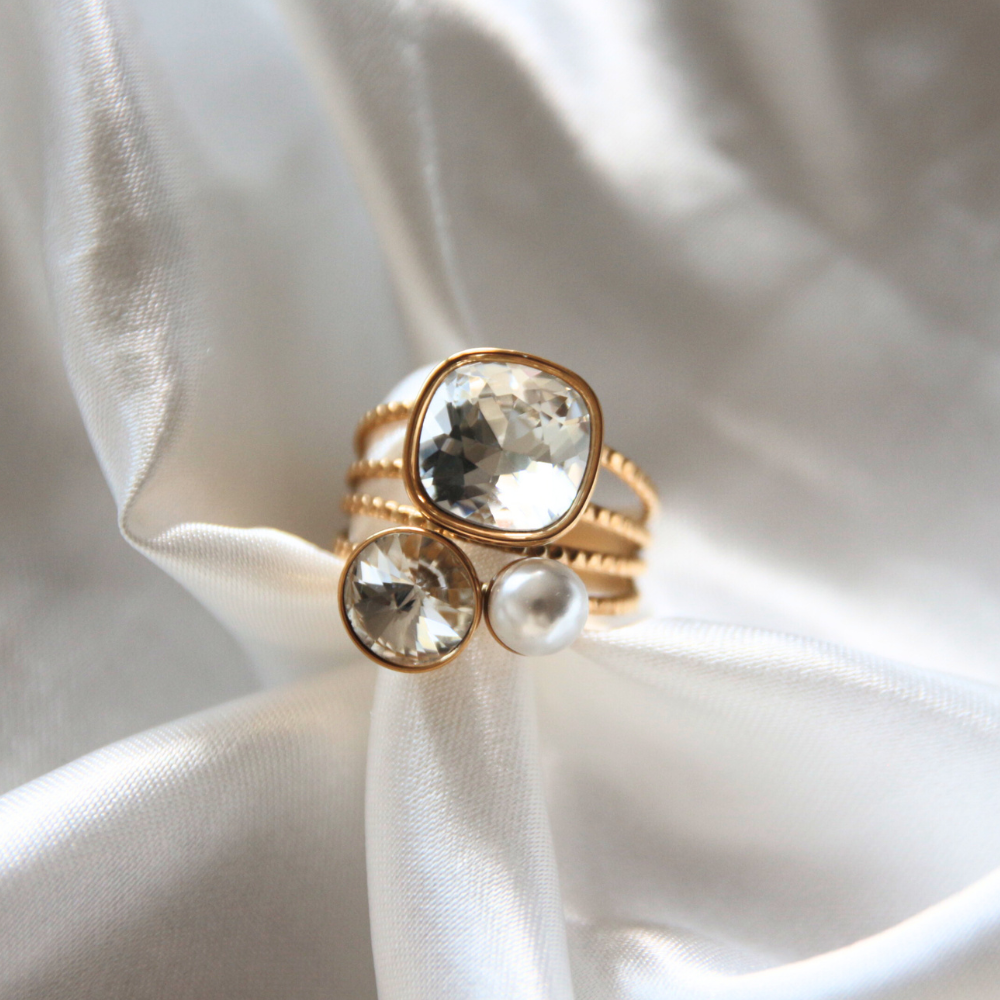 Bague cristaux blanc - MALIA