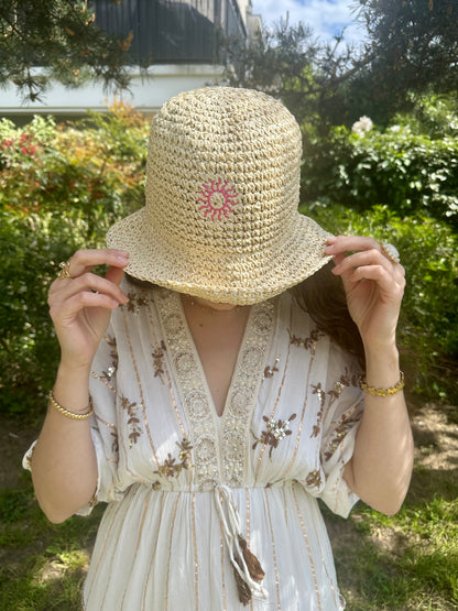 Bob paille soleil rose