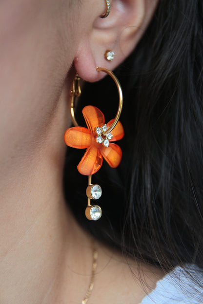 Boucles d'oreilles fleur orange - MATALA