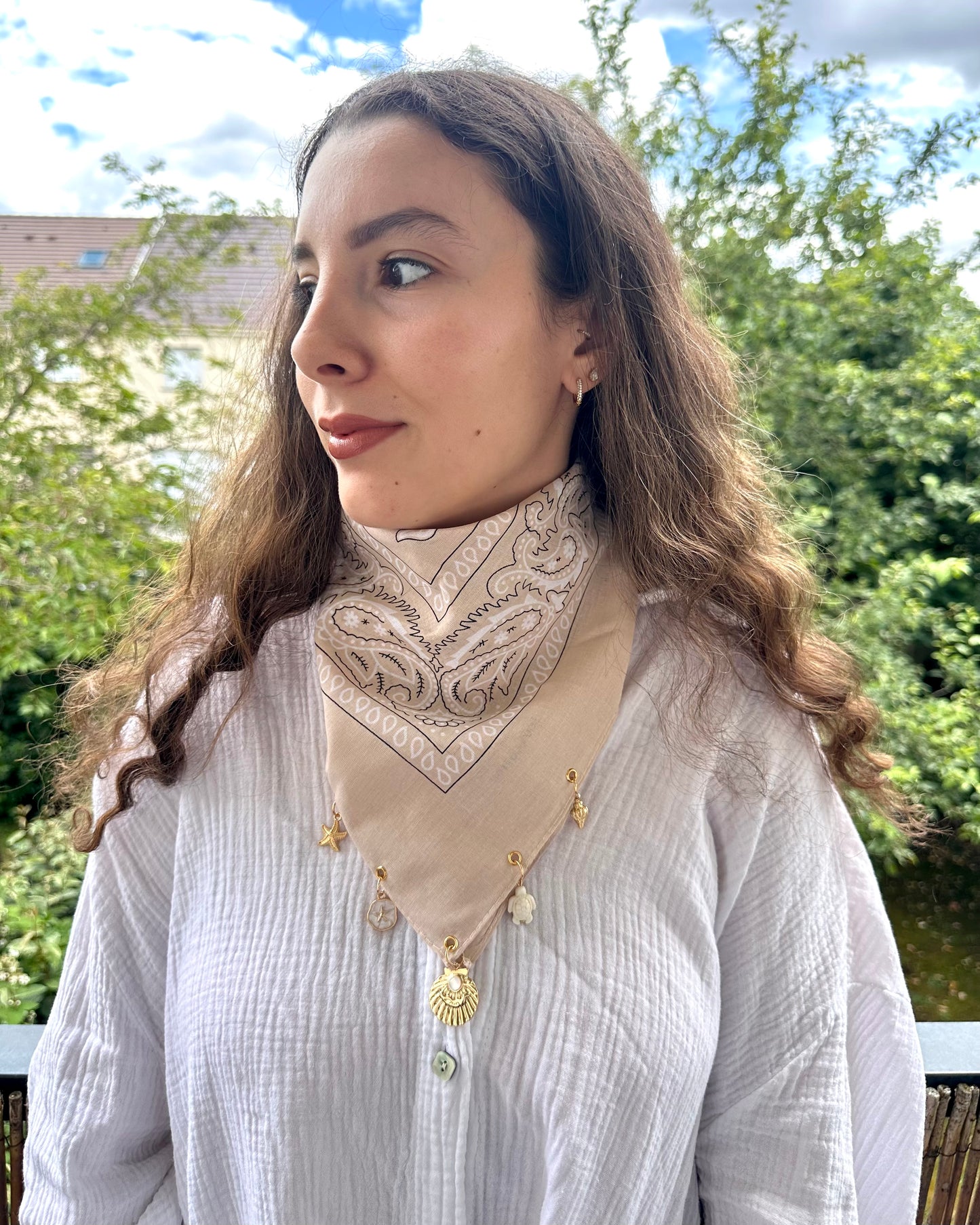 Bandana charms - BEIGE
