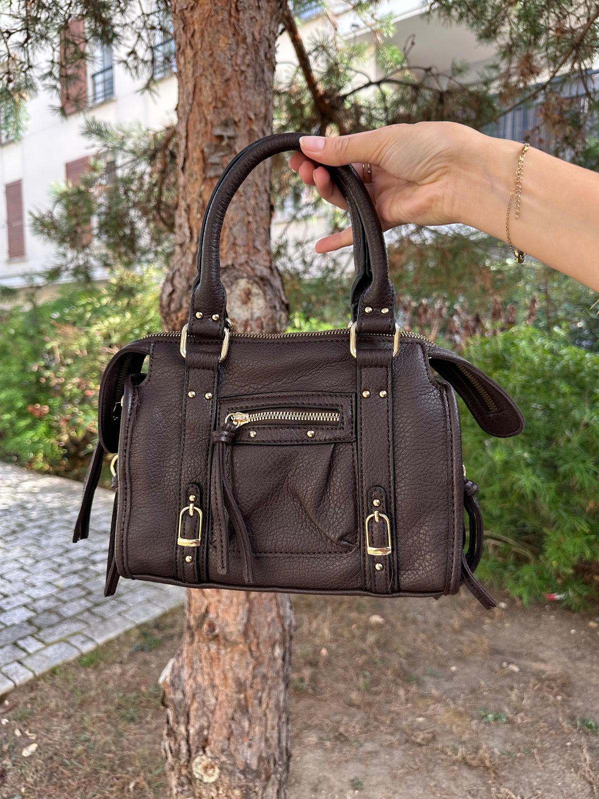 Sac bandoulière chocolat - NAYA