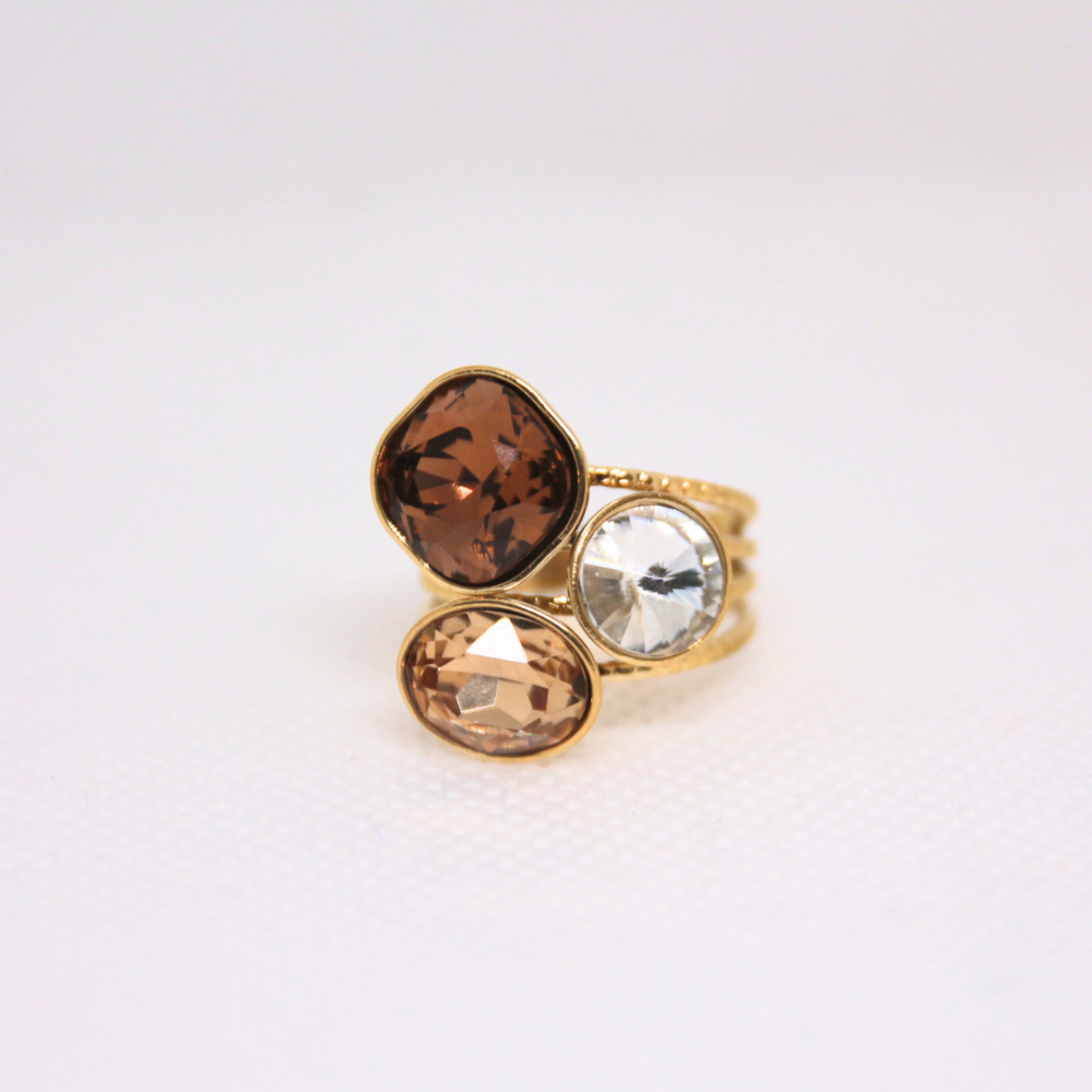 Bague cristaux marron - MALIA