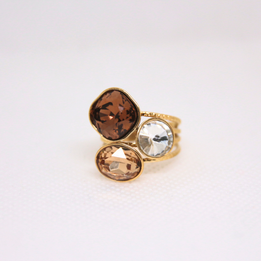 Bague cristaux marron - MALIA