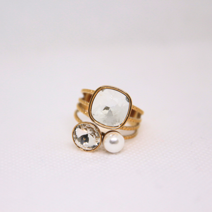 Bague cristaux blanc - MALIA