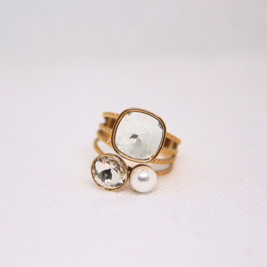 Bague cristaux blanc - MALIA