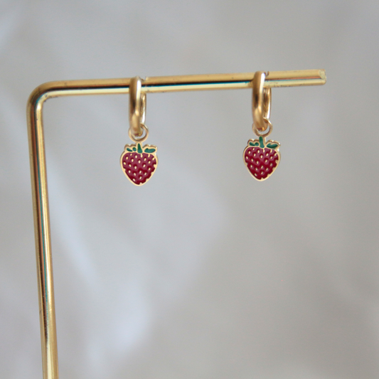 Boucles d'oreilles fraises