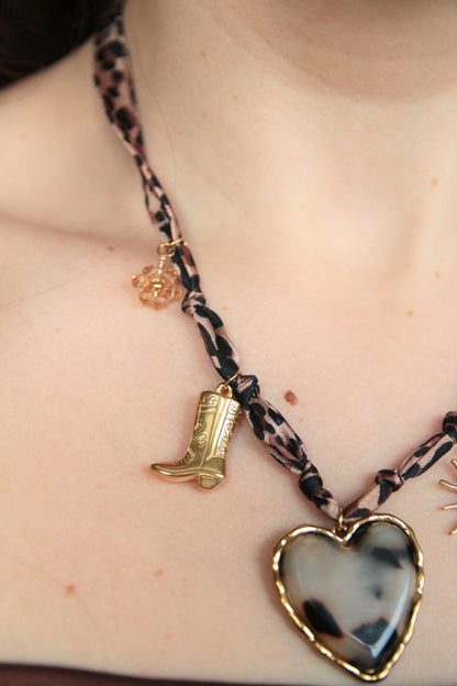 Collier bandana léopard