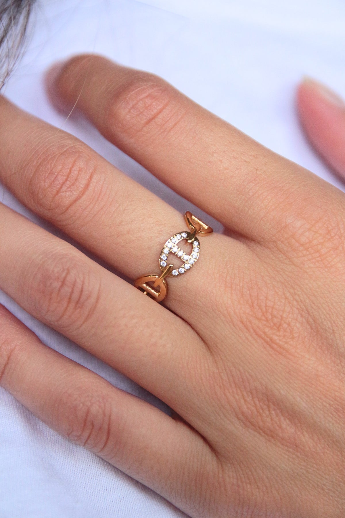 Bague maille marine strass - MARINA