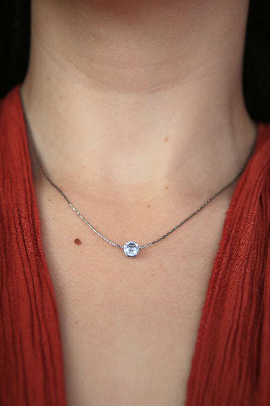 Collier strass argenté