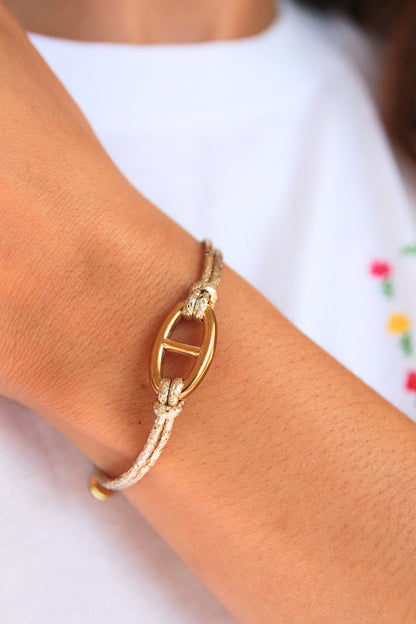 Bracelet cordon maille marine - CLEA