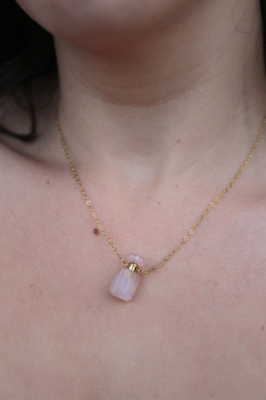 Collier pendentif parfum rose - FRAGRANCE