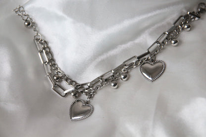 Bracelet breloques coeurs