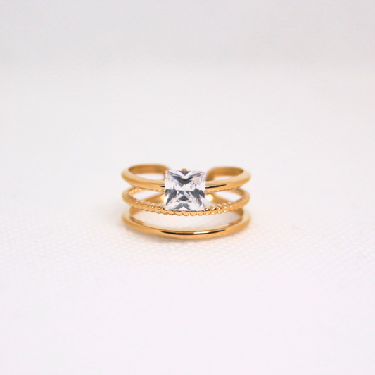 Bague strass carré - MANON