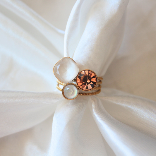Bague cristaux blanc - LAYA