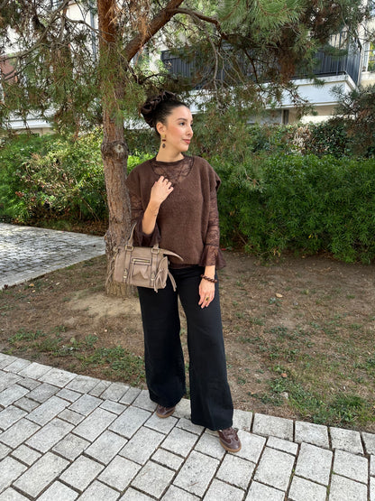 Sac bandoulière taupe - NAYA
