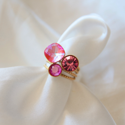 Bague cristaux rose - LAYA