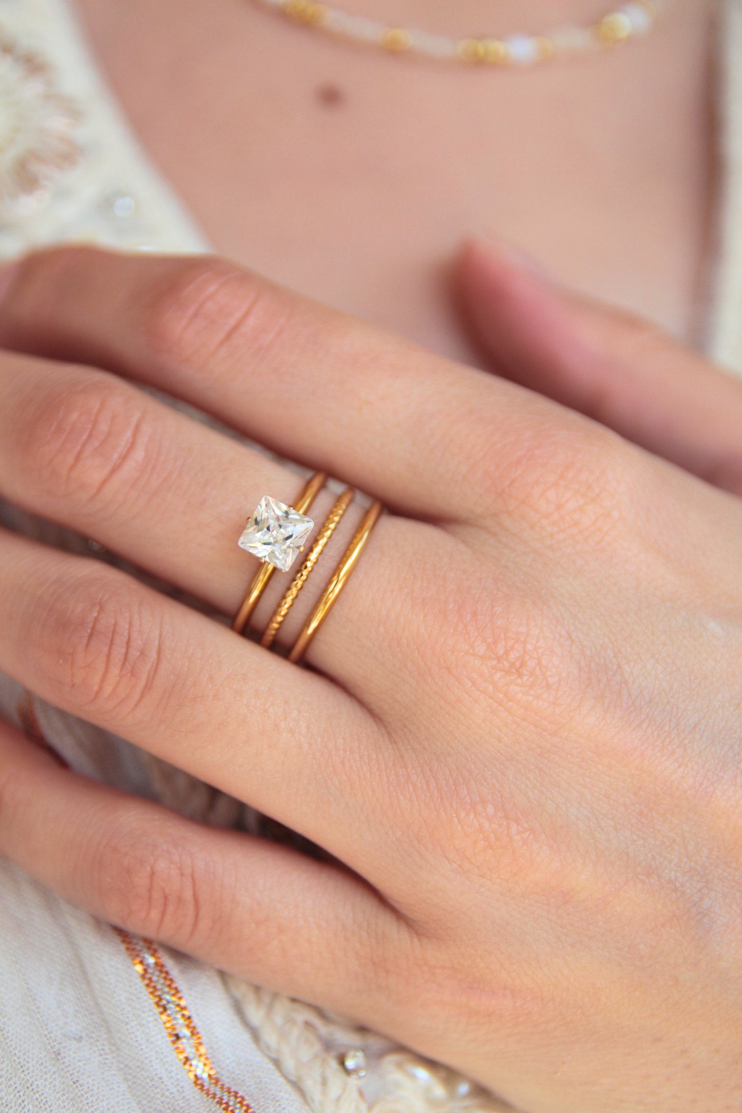 Bague strass carré - MANON