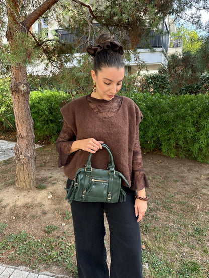 Sac bandoulière vert foncé - NAYA