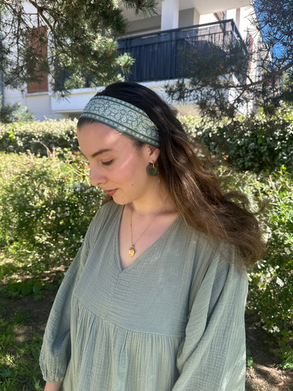 Ruban cheveux motifs - KAKI