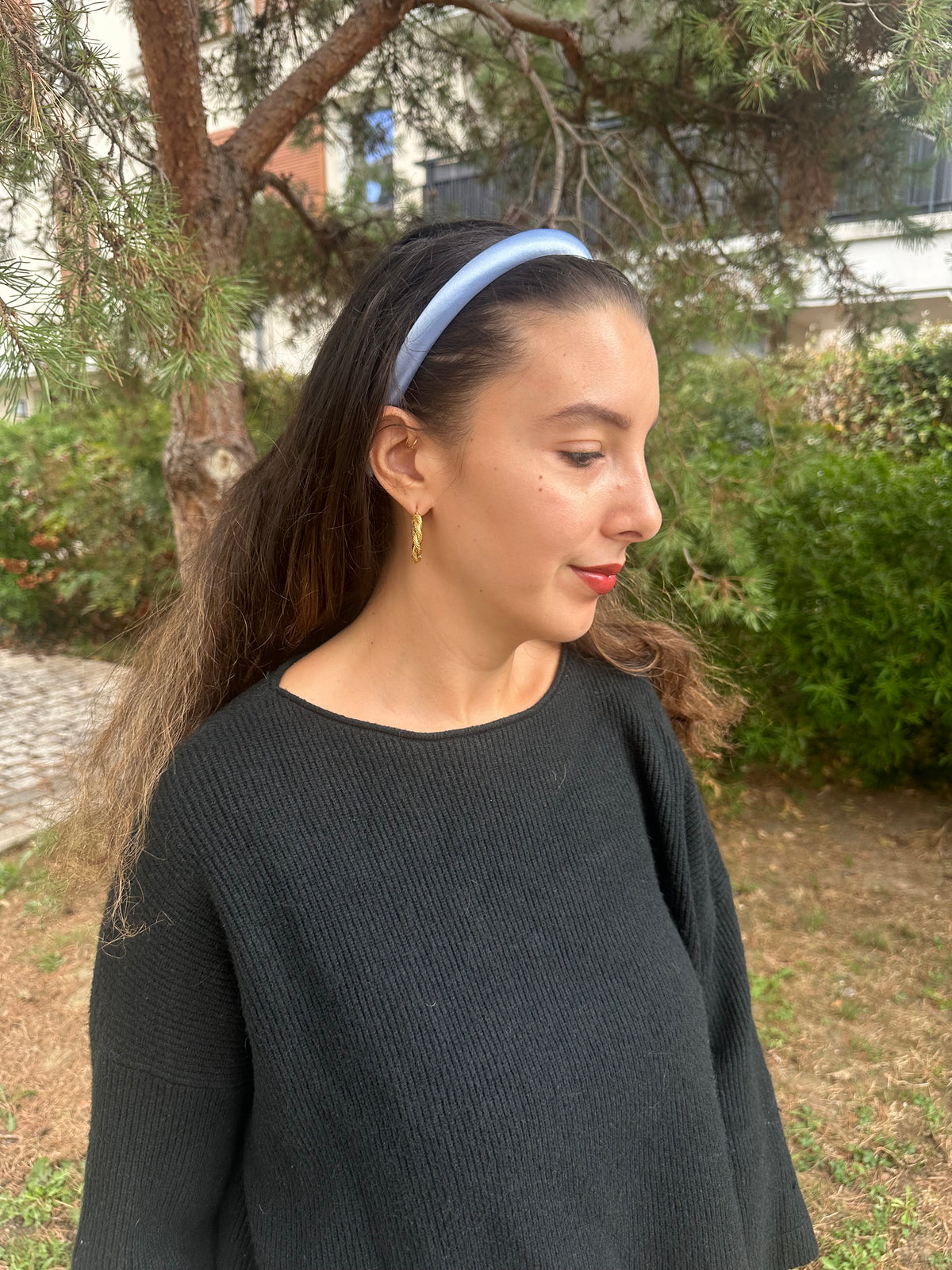 Serre-tête satin - BLEU