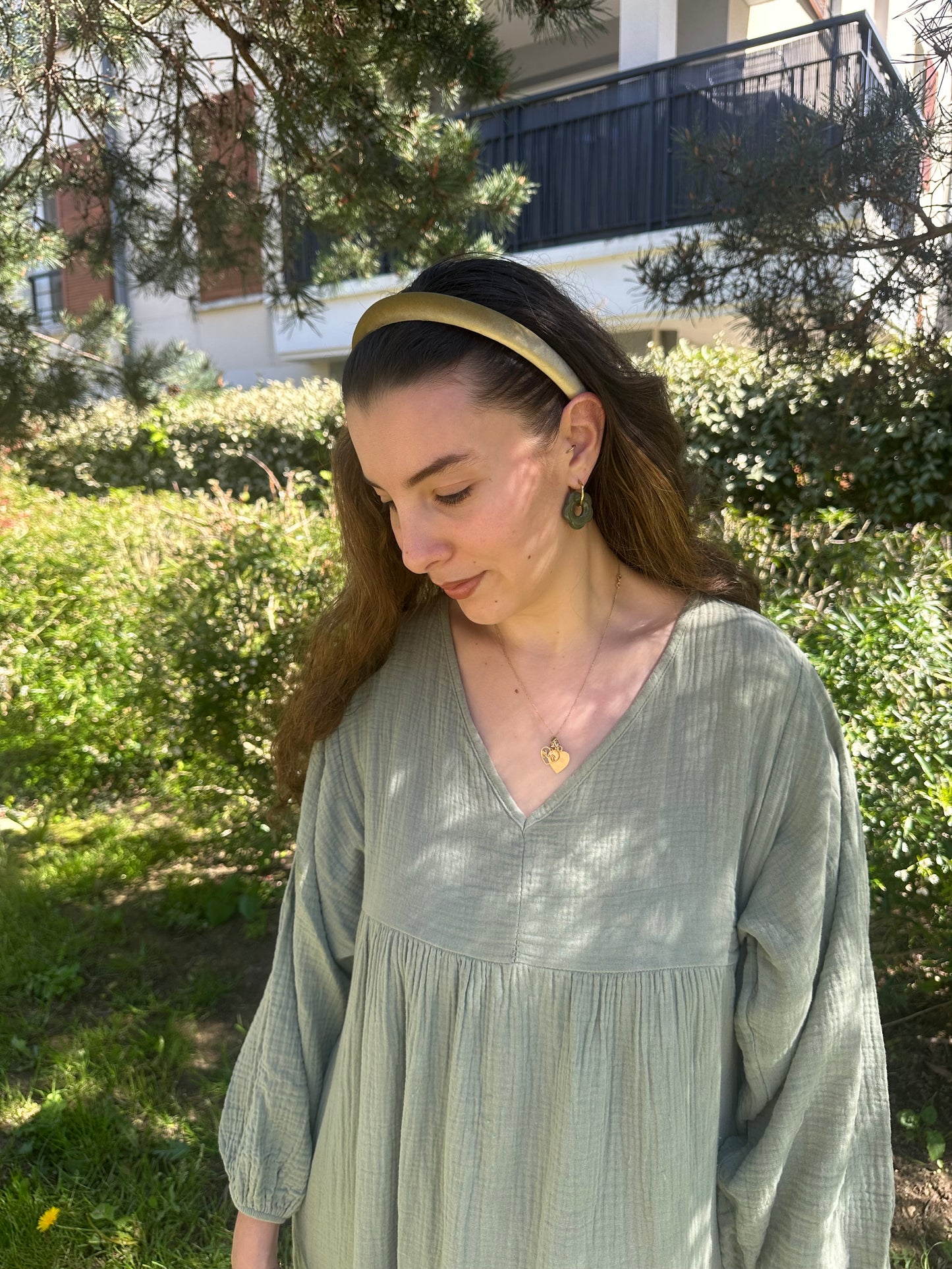Serre-tête velour - VERT OLIVE