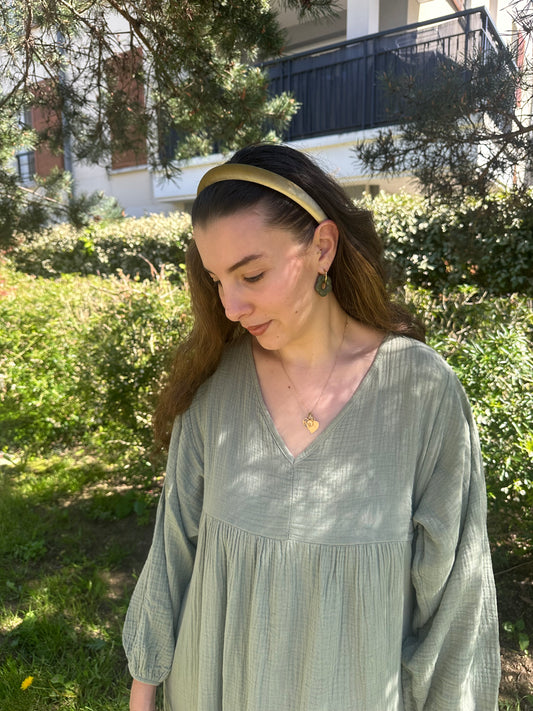 Serre-tête velour - VERT OLIVE