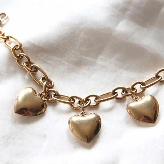 Bracelet breloques cœurs - AMOR