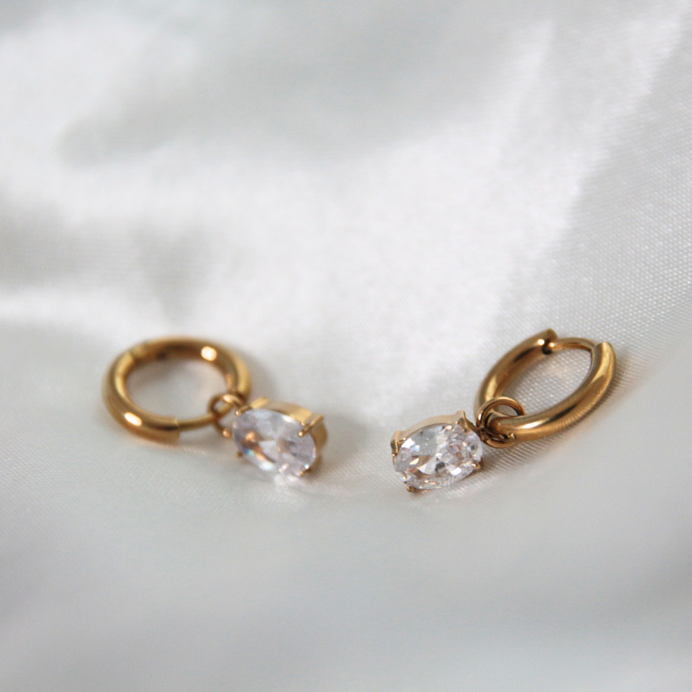 Boucles d'oreilles strass ronds - LINA